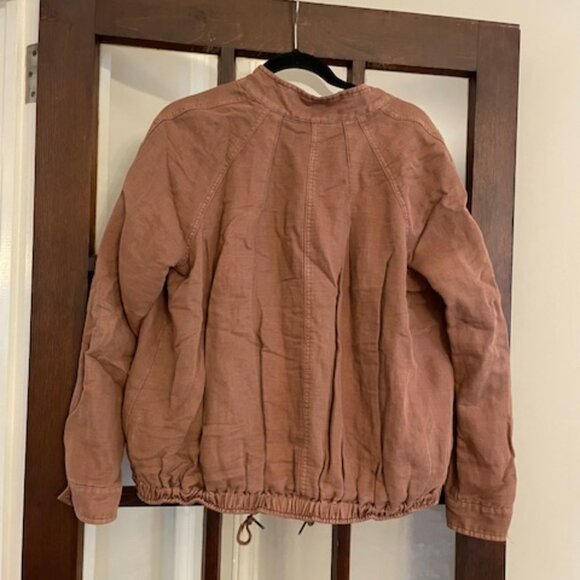 Free People Brown Double Cloth Zip-Up Utility Jacket, Size Small - Picture 10 of 10